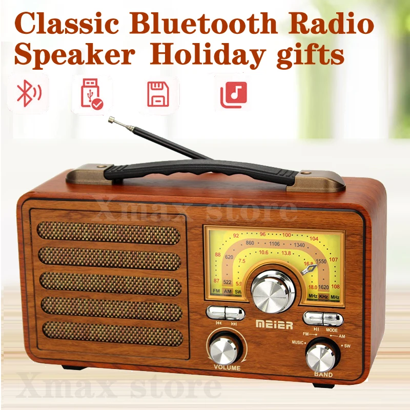 FM/AM/SW/Wooden Retro Bluetooth Radio Speaker MP3 Player TF card USB Playback High Quality bluetooth speaker portable speaker mini bluetooth speaker