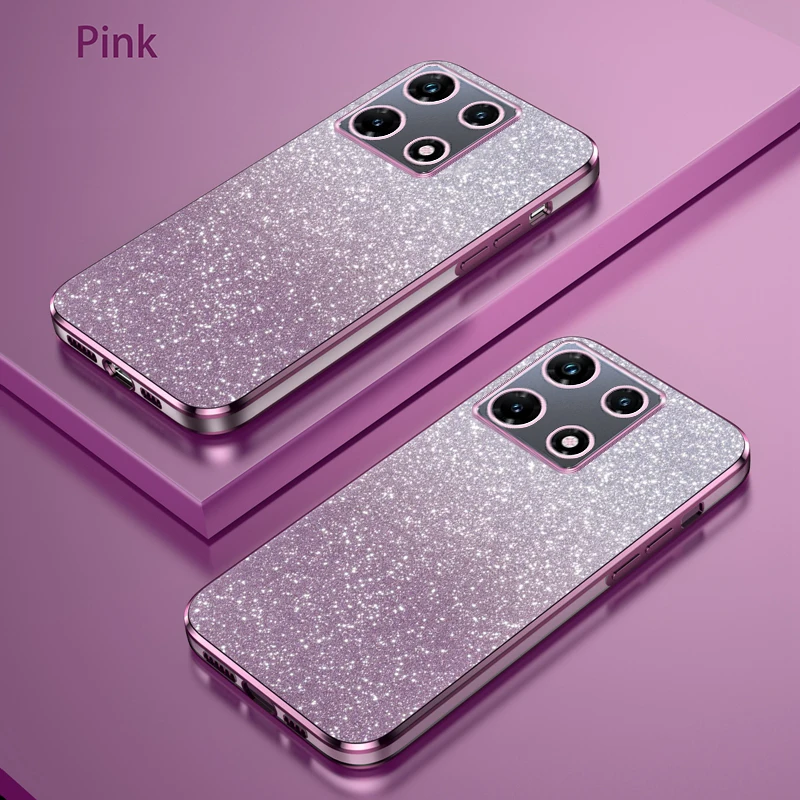 Luxury Gradient Glitter Plating Silicone Back Cover Case