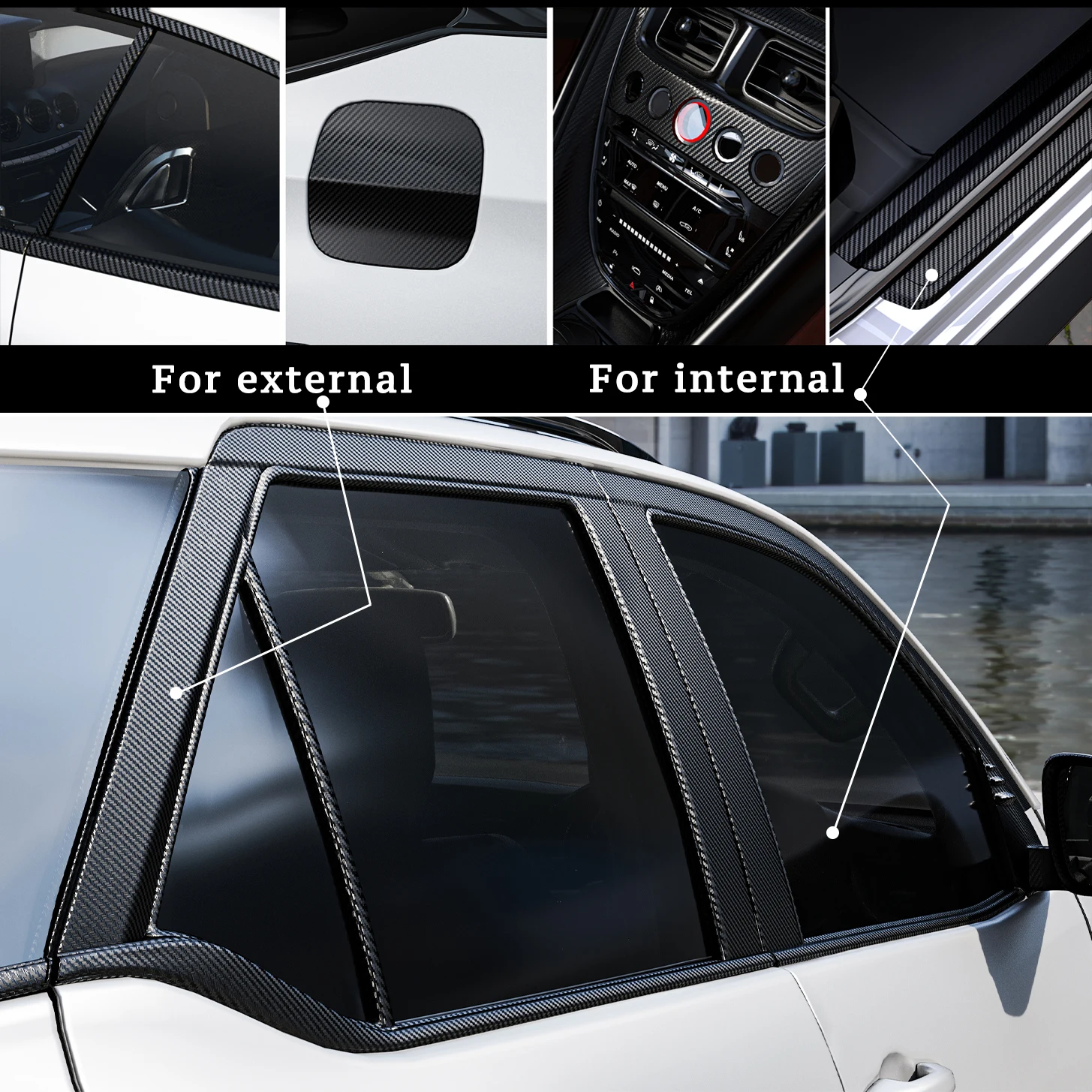 Pellicola in Fibra di Carbonio per Carrozzeria Auto, Rivestimento Vinilico Opaco, Adesivo Nero Lucido 3D 4D 5D 6D, Decorazione e Copertura per Auto - Image 5