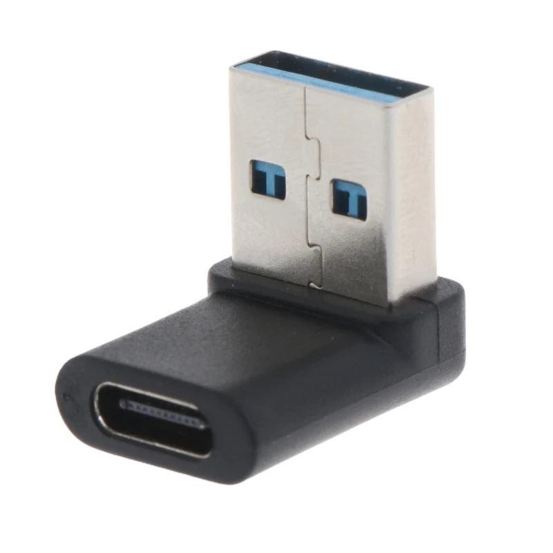 rgzhihuifz Adaptador USB C a USB 3.0 de ángulo recto de 90 grados tipo C  macho a USB A 3.0 hembra convertidor, On The Go (OTG) para teléfonos