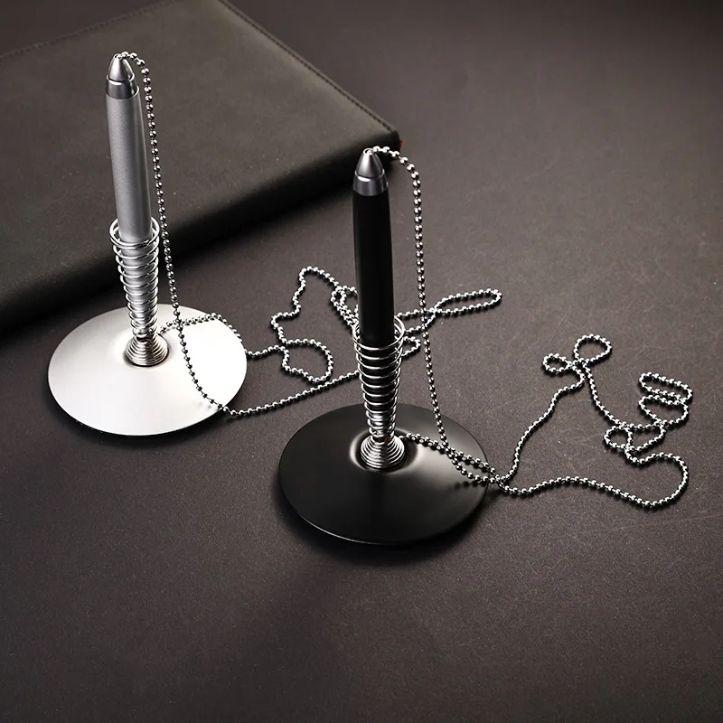 Pen Stand Signature Metal Desk Pen Chain Metal Ballpoint Pen Chain