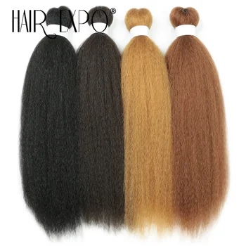 Yaki Straight Pony Hair Bundles 26Inch Synthetic Pre-stretched Braids Hair Extensions Soft 100% Kanekalon Crochet Vixen Bundles 1