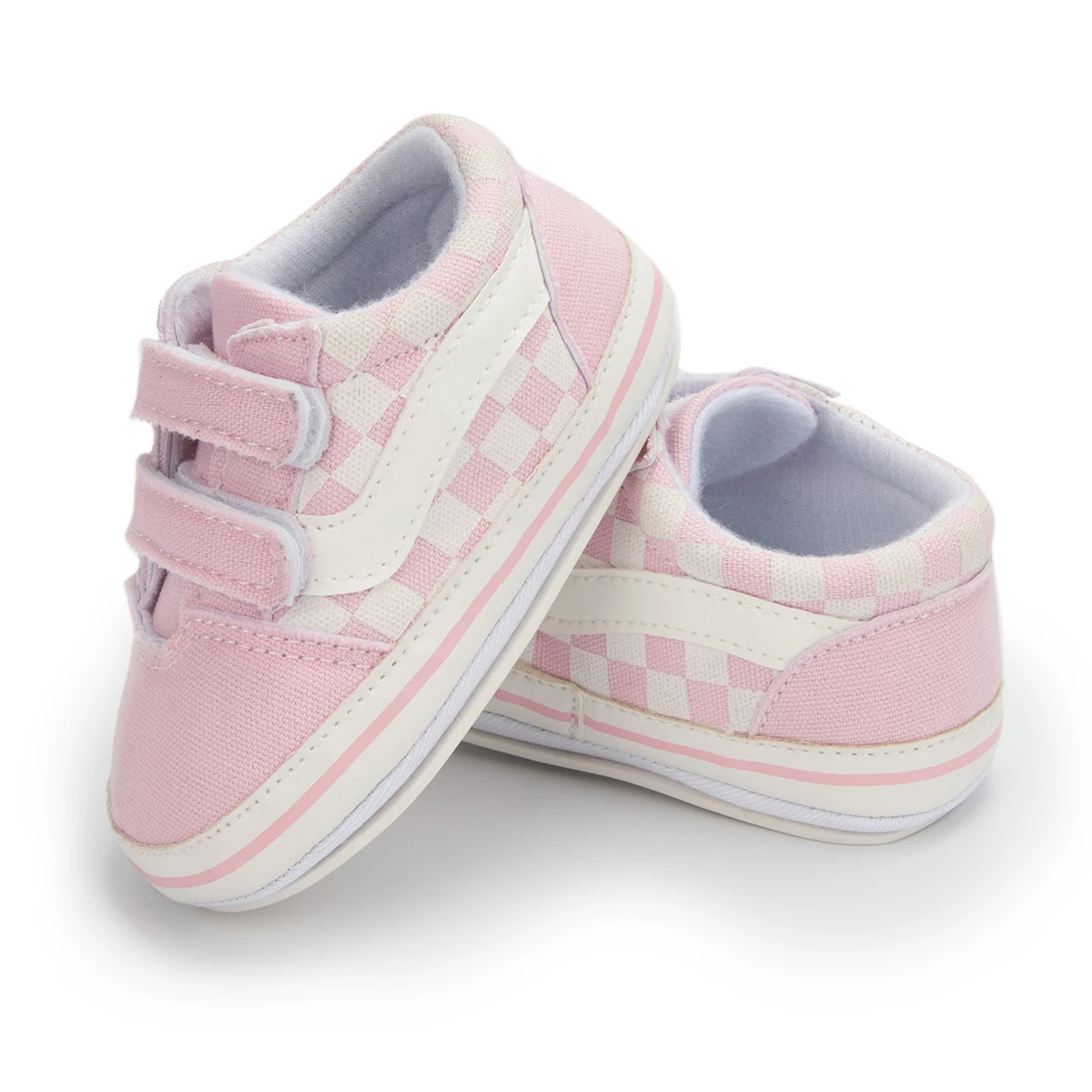 Unisex Baby Canvas Sneakers Anti-slip Soft Plaid Baby Shoes