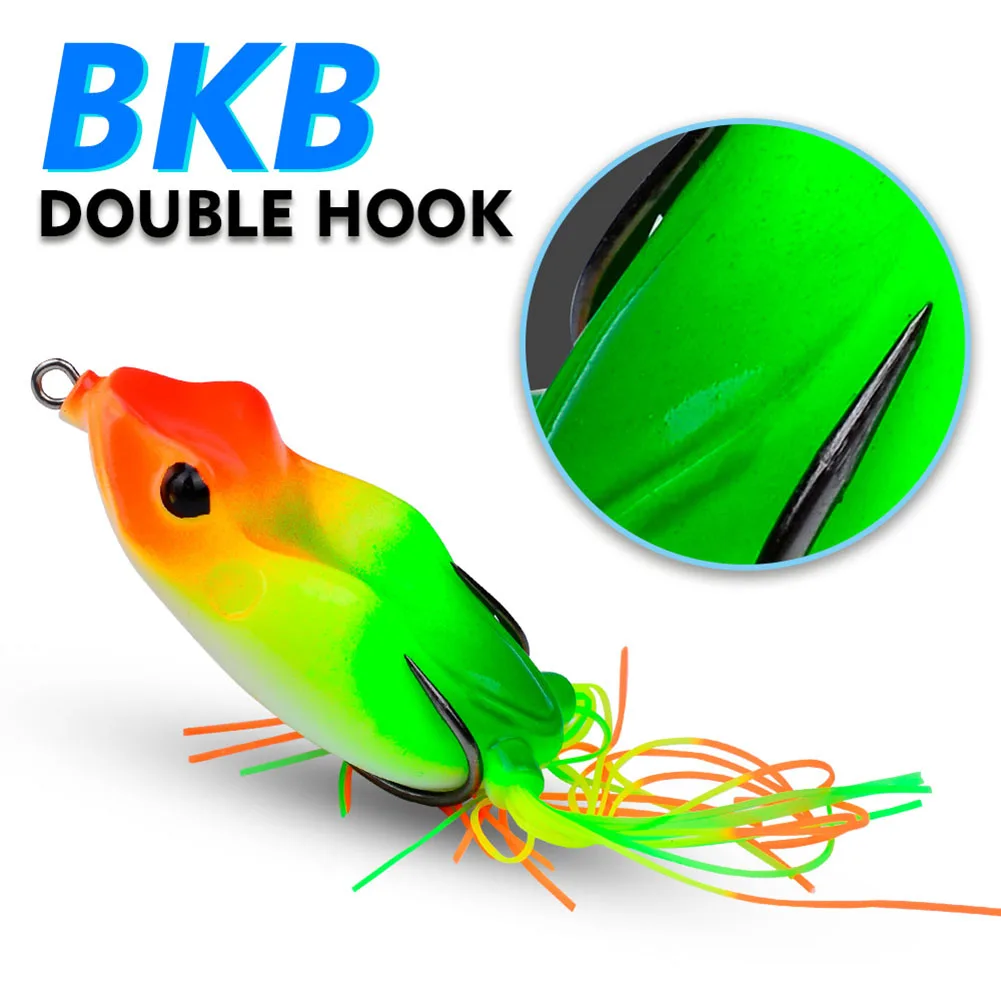1Pc Topwater Frog Lures Bass Trout Fishing Lures Kit Set Realistico Prop Frog Soft Swimbait Esca Galleggiante Con Ganci Stinger
