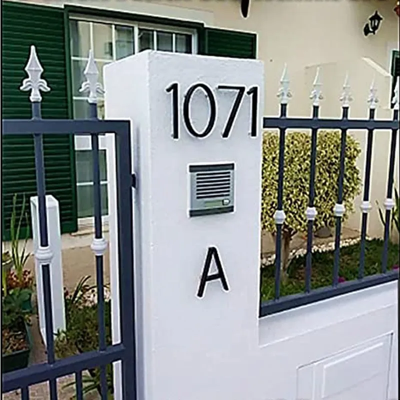 House Number Letters Sticker 6CM Door Plate Black Glossy Self Adhesive Signs Apartment Hotel Office Room Address Mailbox Label house number signs house numbers number plate door signs