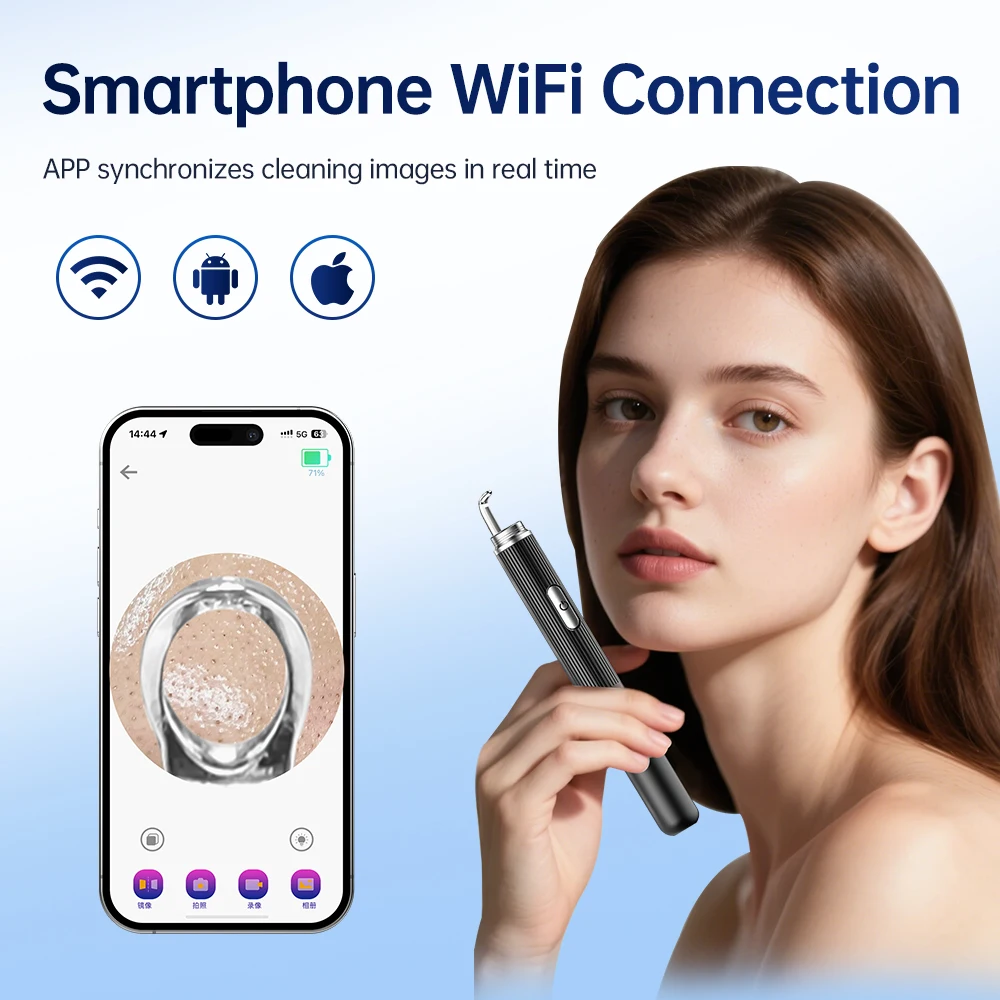 Visual Acne Extractor Pore Cleaner Blackhead Remover With Camera Pimple Comedone Whitehead Extractor Deep Facial Cleansing Tool