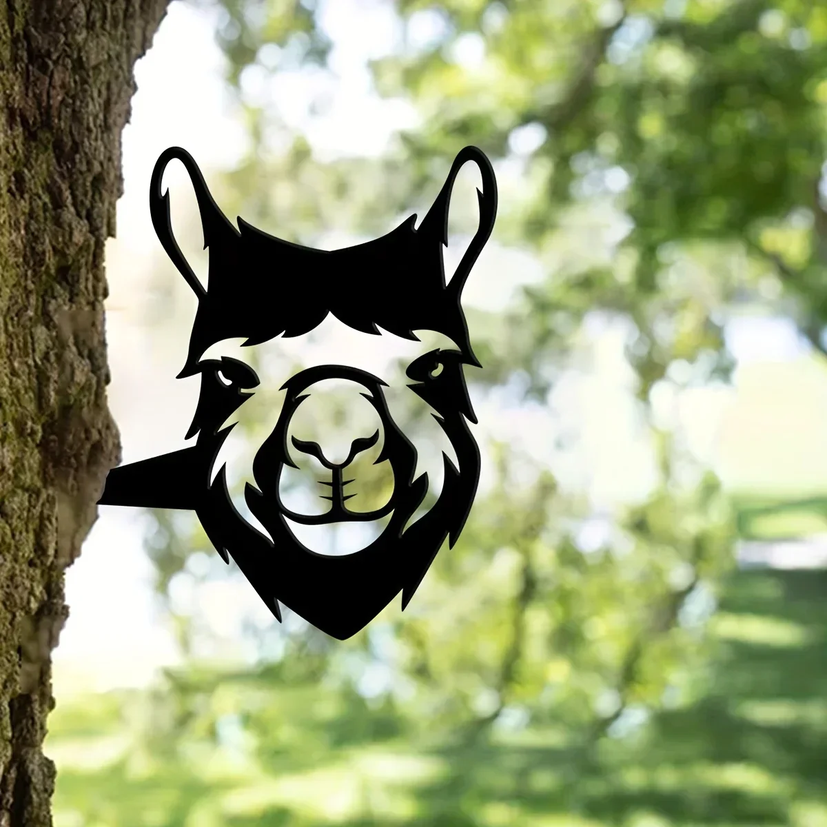 

metal ironCute Alpaca Gifts Funny Llama, Decorative Tree Stake, Silly Animal Decor Art, Alpaca Decoration, Iron Metal Yard Art A