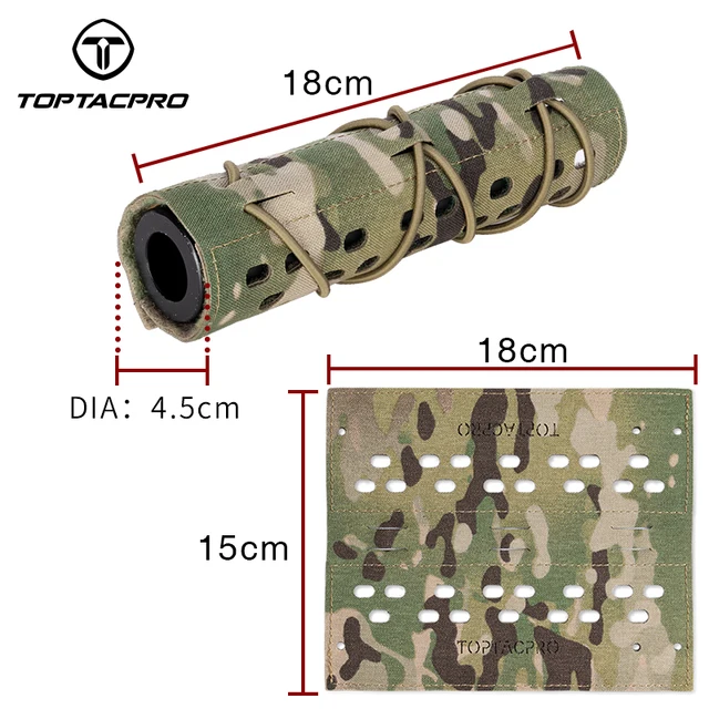 TOPTACPRO Tactical Suppressor Cover 7'' Laser Cut noise elimination Heat  Shield Sleeve Cover Paintball Multi-camo 8503 - AliExpress