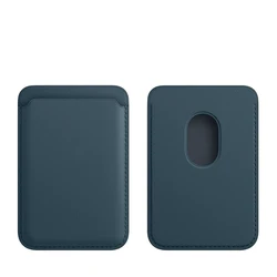 Premium Magnetic Leather Wallet & Card Holder Case - Enhanced Design Accessories (Navy)