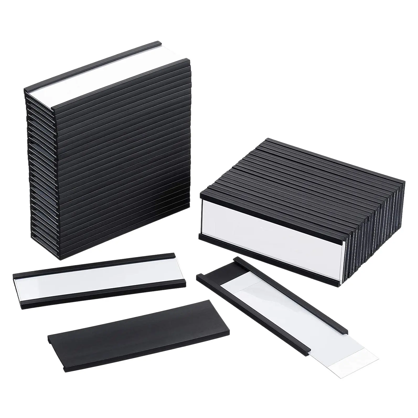 

50 магнитных держателей для этикеток с магнитными держателями для карт данных с прозрачными пластиковыми протекторами для Металлической Полки (1x3 дюйма)