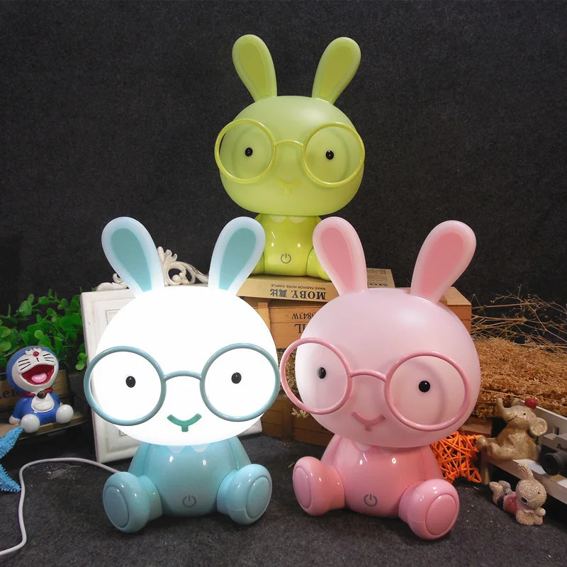 

Cute Baby Bedroom Bedside Lamp Rabbit Night Light Led Night Lamp Christmas Gift Bedside Decor Kids Glasses Rabbits Lights