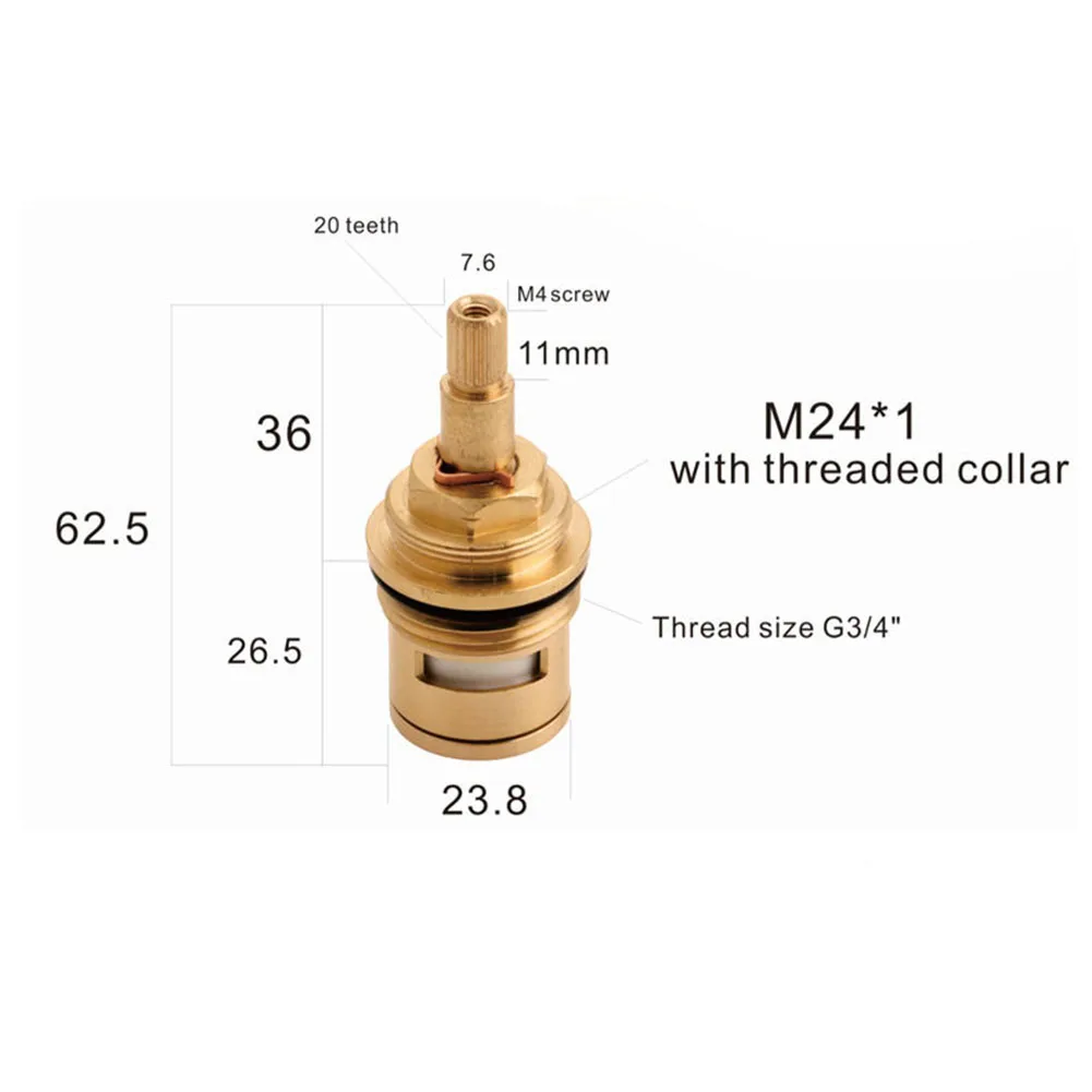 Faucet Cartridge Replacement Brass Ceramic Stem Disc Cartridge Faucet Valve G3/4" For Bathroom Kitchen Tap Hot Cold Water