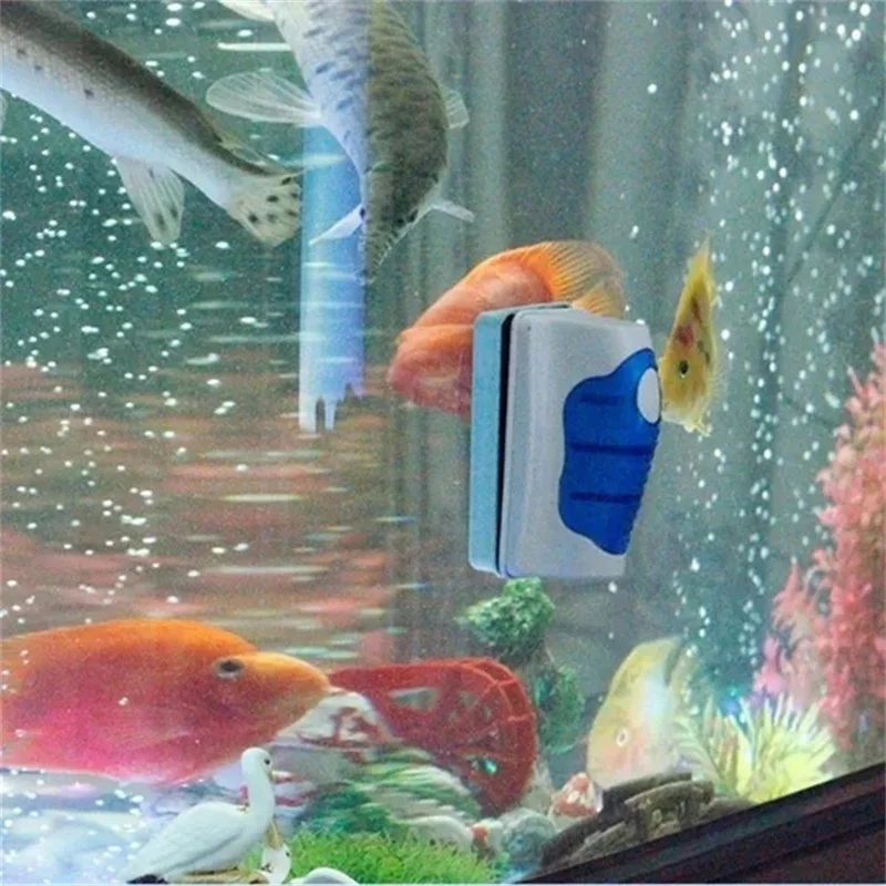 Boxtech Mini Aquarium Magnetic Brush for Small Fish Tank Glass Cleaning