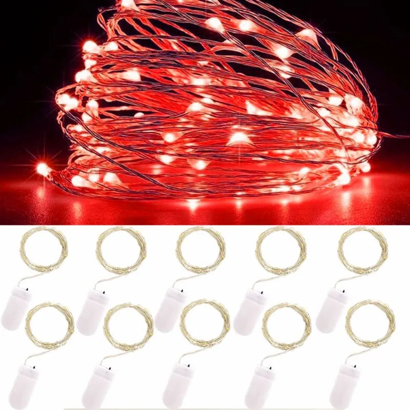 

5PCS Copper Wire String Light LED Fairy Light Mini Christmas Light 1~5M Waterproof CR2032 Battery for Wedding Xmas Garland Party