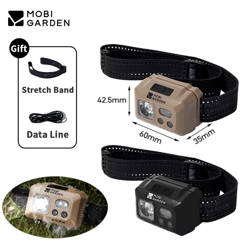 

Головной фонарь MOBI GARDEN/69g, 2000 мАч, USB, перезаряжаемый, IPX4, водонепроницаемый Головной фонарь, 560lm, фонарик, уличный фонарь для кемпинга, рыбалки