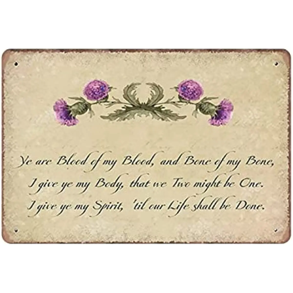 

New Metal Tin Sign Vintage Scottish Wedding Vows Scotland Lover Group Porch for Home