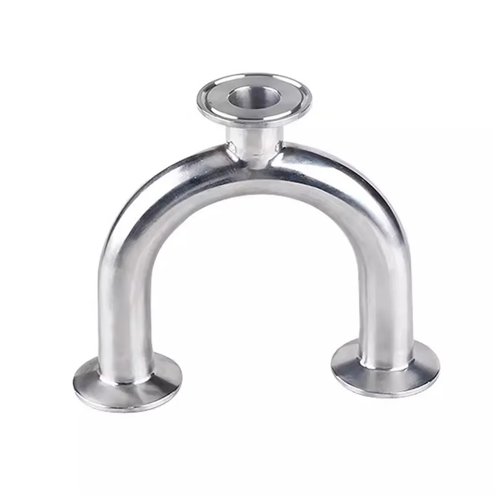 1.5"(38mm)OD50.5mm,Sanitary Tri-Clamp U-type Bend Pipe, 3 Way Tee Tube Fittings,Stainless Steel 304