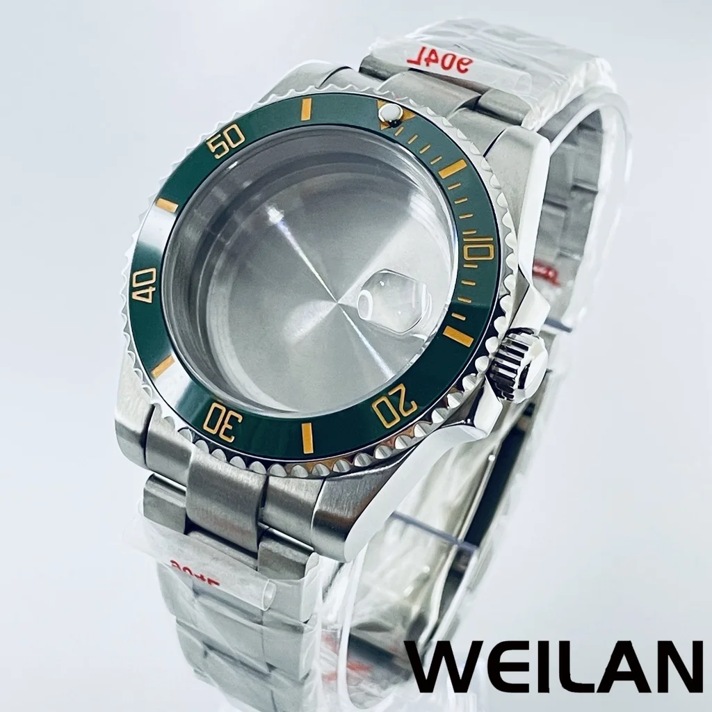 Silver Watch Case with Ceramic Bezel and Sapphire Crystal