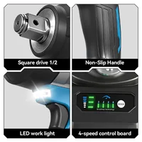 ONEVAN 3500N.M clé à chocs électrique sans brosse 3/4 pouces clé à couple élevé sans fil outil électrique pour Makita 18V broche de batterie 4