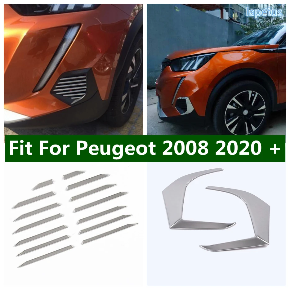 

Front Fog Lamps Lights Grille Bumper Frame Lower Grill Eyebrow Cover Trim For Peugeot 2008 2020 - 2022 Car Exterior Accessories