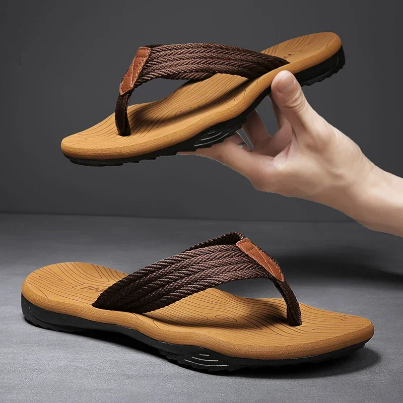 Muži převrátit flops léto pláž převrátit flops muži ležérní prodyšné zahustíme pláž muži bačkory outdoorové slie zapatillas hombre pro pánský