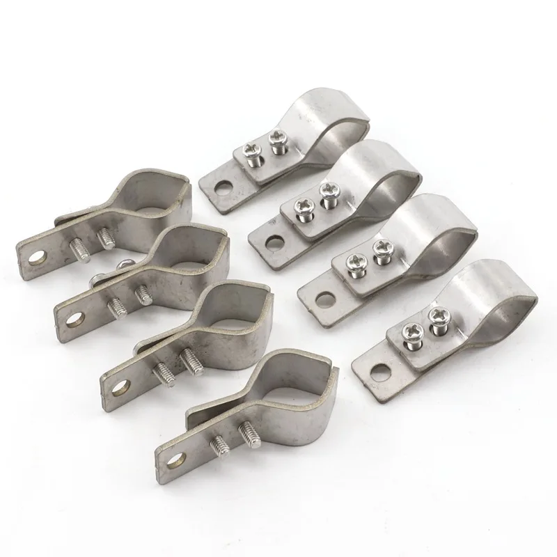 2~20Pcs SS304 Stainless Steel Pipe Clamp Wave Sunshade Nets Accessories Sun Shade Net Install Kit Adjustable Fixed Pipe Clamps 3