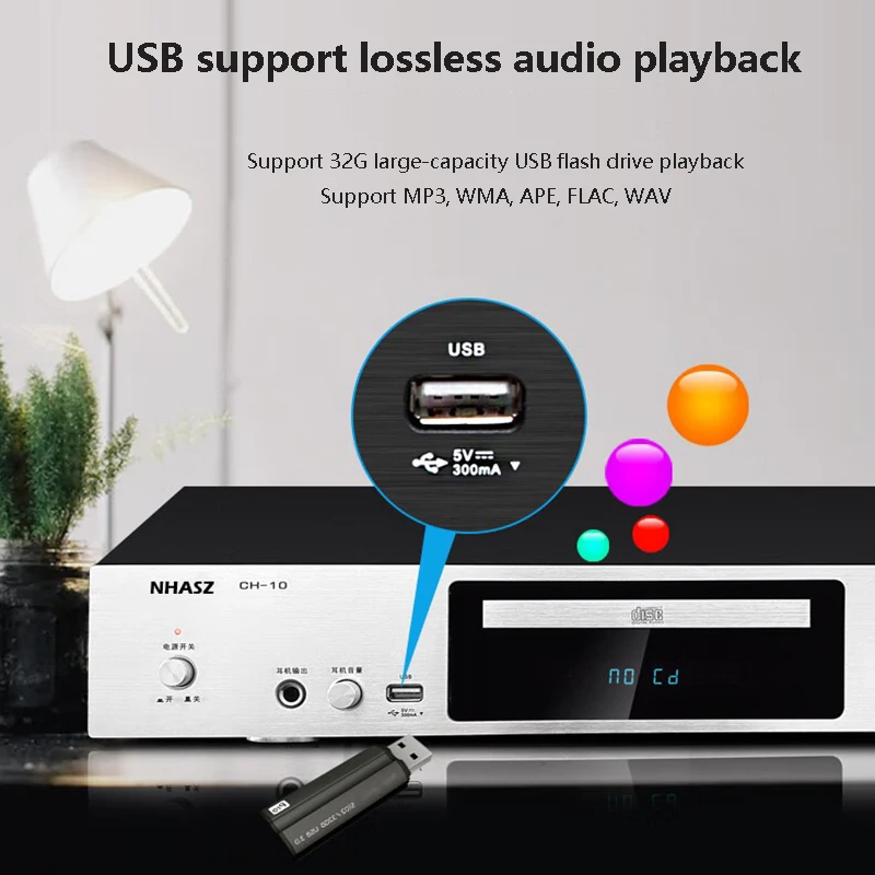 Lossless HIFI CD Player Wireless Bluetooth Support Power-off Memory Audiophile Home CD Music Player Support Earphone Output