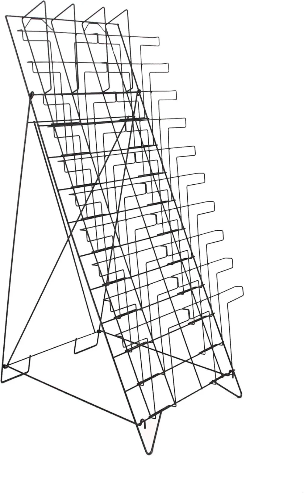 20 Tiered Black Wire Magazine Rack,Free Standing Floor Fixture with 20 Stacked Pockets,for office,livingrom,home 3