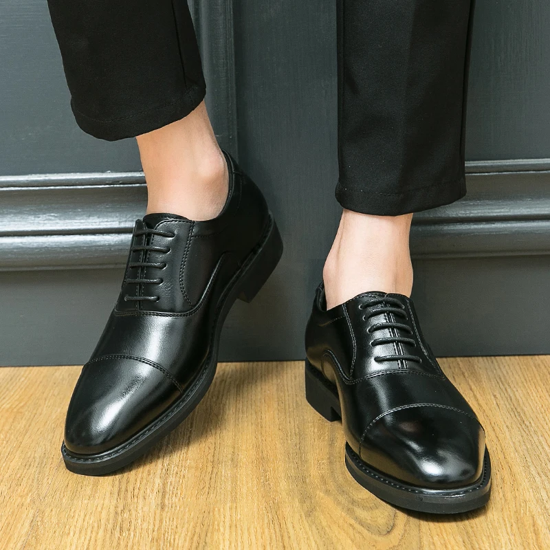 Men Vintage Classic Formal Shoes Black Brown Business Office High Quality Derby Shoes Banquet Wedding Leather Shoes Size 38-46 5