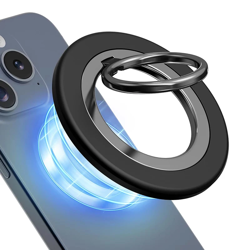 Magnetic Phone Ring Holder For MagSafe Phone Ring Grip Finger Ring Kickstand Metal Phone Grip For Samsung iPhone 16 15 14 Series