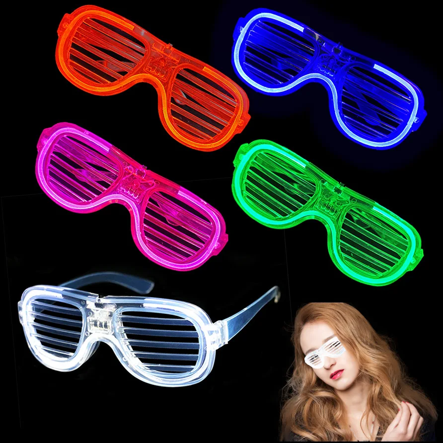 

10/20/30/40/50/60 Pcs Glow in the Dark Led Glasses Light Up With battery Party Favors Glow Glasses for Adults Party Supplies