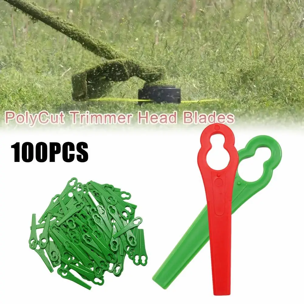 

100pcs Plastic Lawn Mower Brush Cutter Blades Replacement Garden Trimmer Replacement Parts Garden Power Tools Accessories
