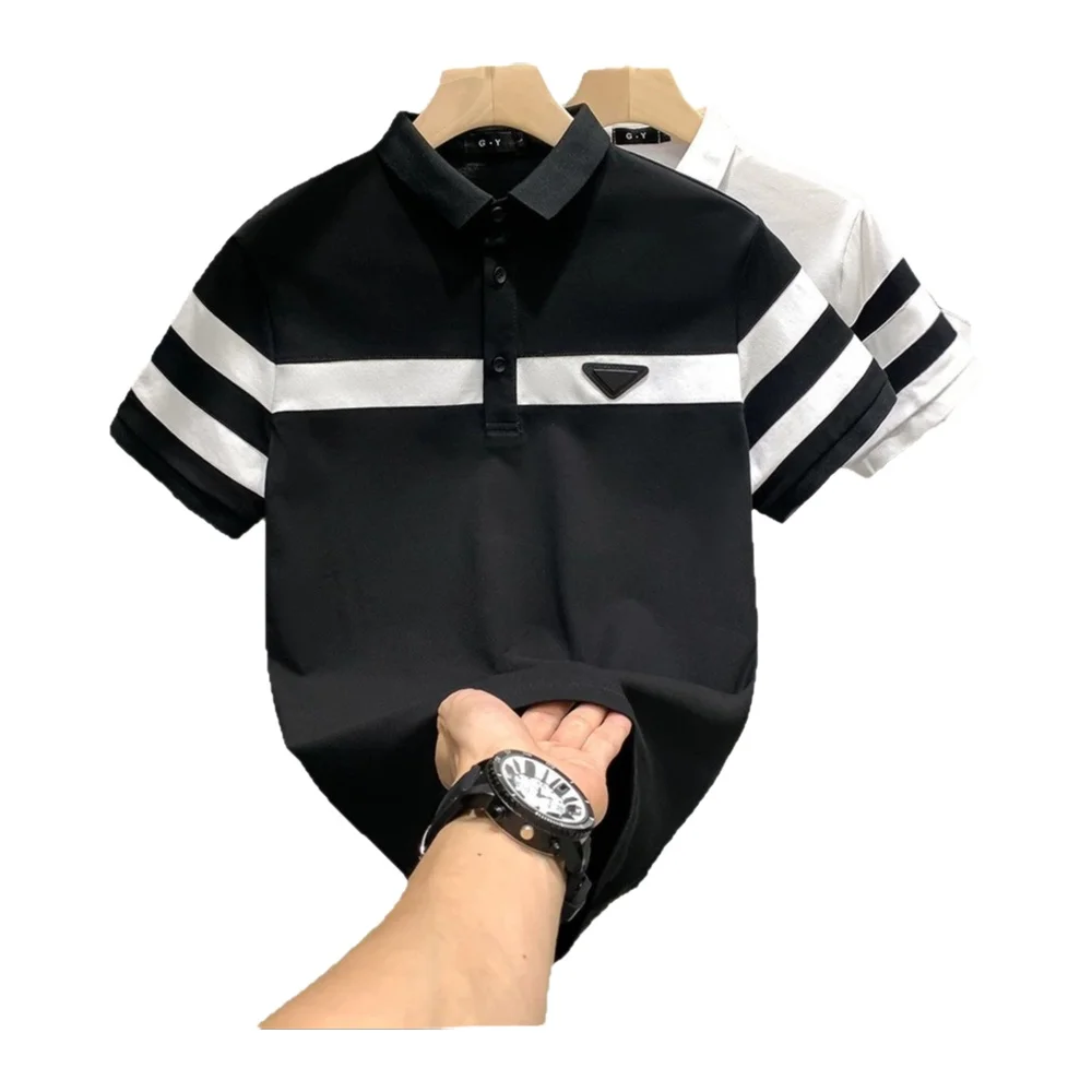 Polo Ricamata da Uomo, T-Shirt Casual Slim Fit a Maniche Corte, Nuovo Stile Cinese con Design a Fiori di Prugna, Novità Estiva - immagine 6