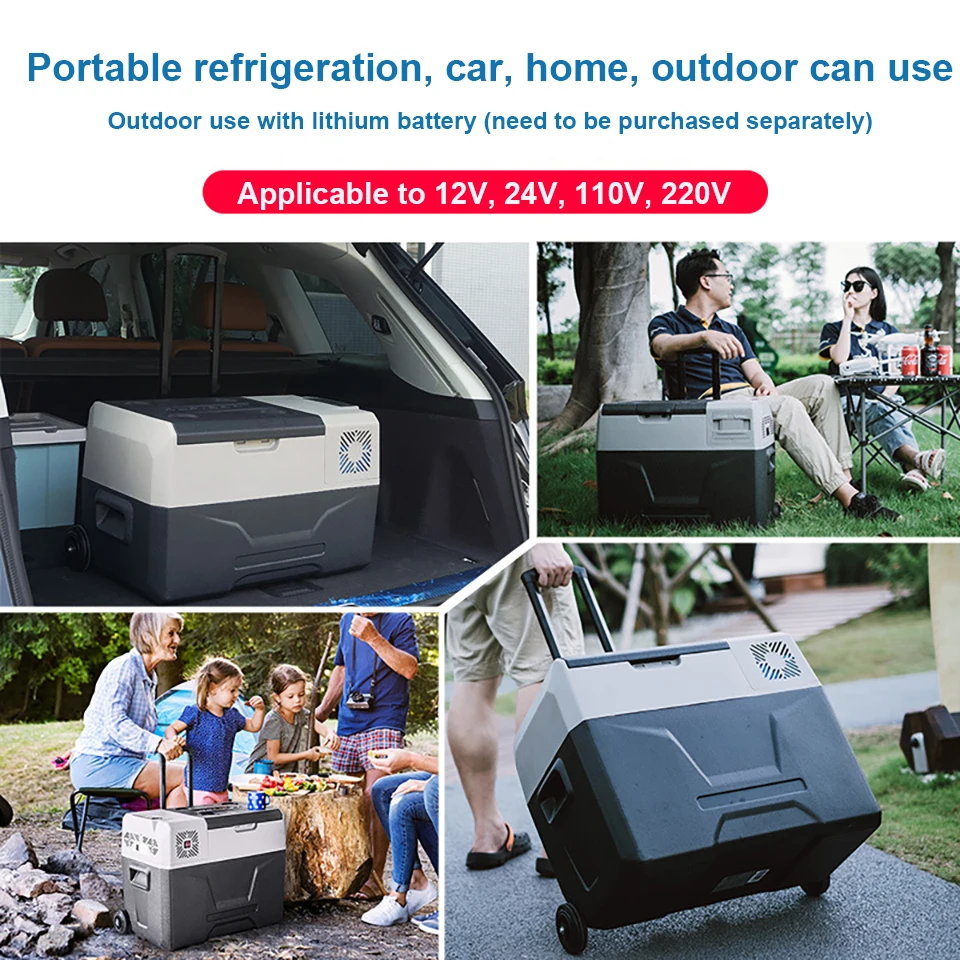 알피쿨 30L 차량용 냉장고 220V 풀바 휠 냉장고 12V/24V 휴대용 컴프레셔 냉동고 (자동차, 가정, 야외, 트럭용)