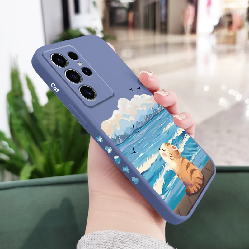 Charming Seaside Cat Phone Case - Whimsical Coastal Design Cover