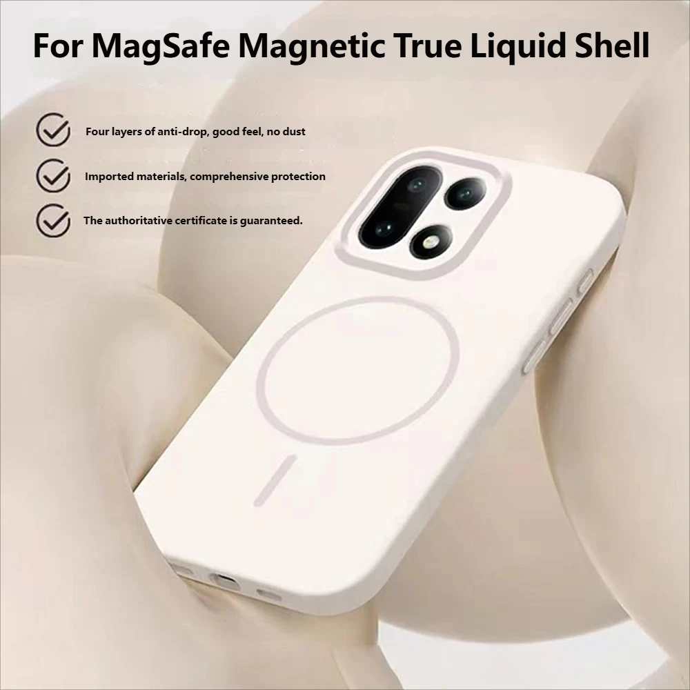 Luxury Liquid Silicone Magnetic Case with Wireless Charging and Shockproof Matte Finish