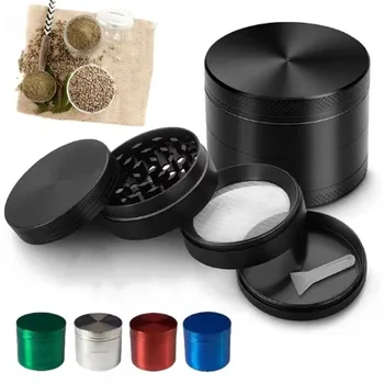 1.6/2inch Metal Herb Grinder 4-Layer Manual Tobacco Spice Mill Pepper Crusher Cigarette Grass Grinder Smoking Accessories 1