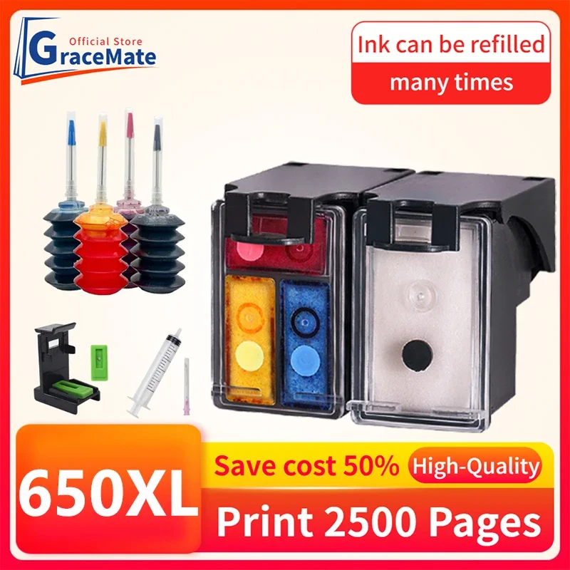 

GraceMate 650XL Remanufactured Replacement for HP 650 hp650 Ink Cartridge for Deskjet 1010 1015 1018 1510 2540 2548 2640 4510