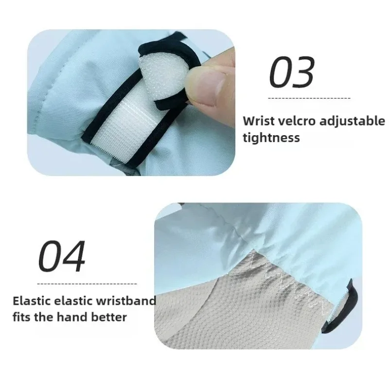 Kids's Warm Windproof Cold Gloves Children Winter Thickened Padded Ski Gloves Boys and girls warm non-slip Mittens