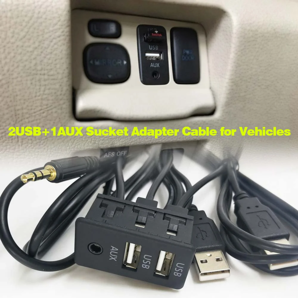 Car Dash Flush Mount USB Panel Auto Boat 3.5mm AUX Type C Switch Panel ...