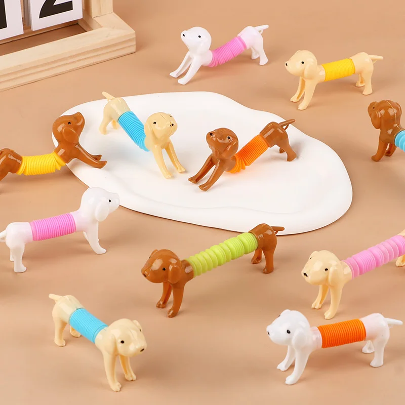 12-36Pcs Stretchable Dog Toy Kids Birthday Party Favors Pinata Filler School Rewards Telescoping Animal Sensory Squeeze​ Pet Toy