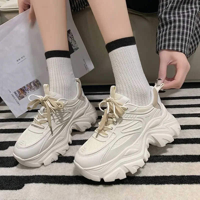 

Fashion Daddy Casual Vulcanize Shoes Women's Sneakers Platform Flat 2022 Spring New Sports Canvas Running Tennis Basket sneaker