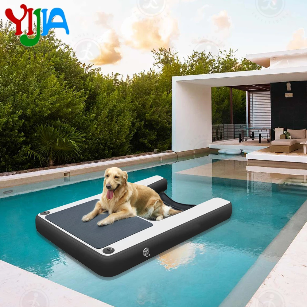 Stock Black Inflatable Large Dog Floating Ramp-Swimming Pets Up to 220 Pounds Large Dogs-Inflatable Stairs For Boats, Docks