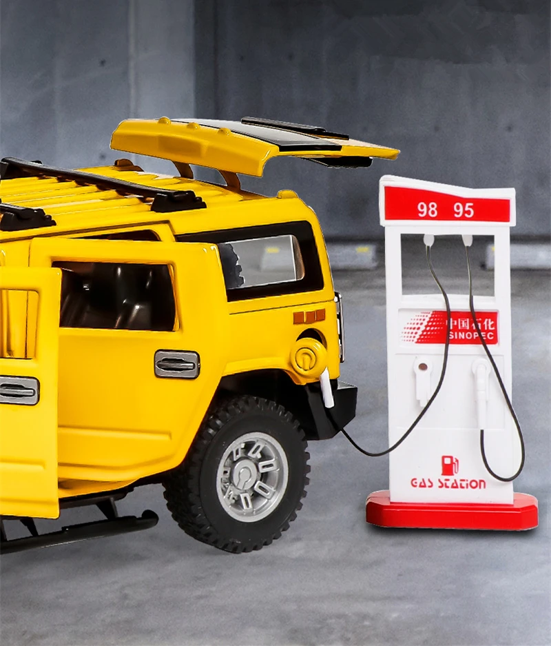1/24 HUMMER H2 Alloy Car Model Diecasts & Toy Metal Off-road Vehicles Car Model Simulation Sound and Light Collection Kids Gifts