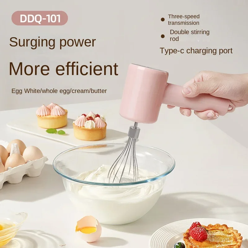 Portable Electric Food Mixer Wireless Hand Blender 3 Gear Speeds High Power Dough Blender Egg Beater Baking Kitchen Mixer Tools 2