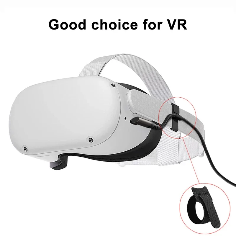 High-Speed USB-C VR Charging & Data Cable with 90-Degree Elbow (10Gbps, 60W)