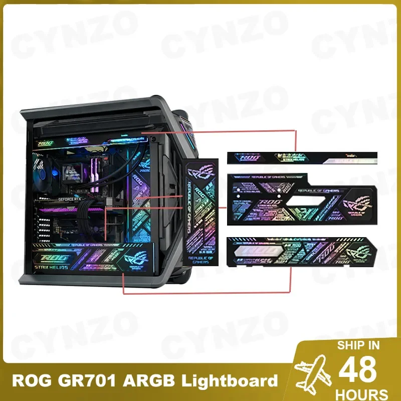 4pcs ARGB Lightboard Kit for Asus GR701 HYPERION Case,MOD AURA SYNC ROG Lighting Panels,Customized Gaming Cabinet Refit Plate