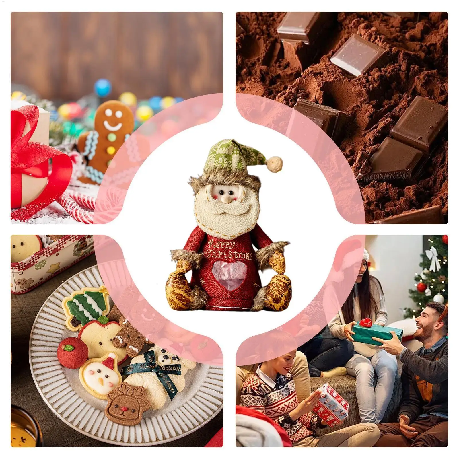 Weihnachten Puppe Stoff Geschenk Taschen Wiederverwendbare Leckerli Aufbewahrungstasche für Süßigkeiten Party Gefälligkeiten Äpfel Schneemann Weihnachtsmann Urlaub Party Dekor – Detail 12