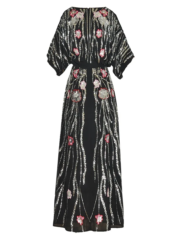 Vestido largo de pasarela extravagante para mujer, moda de verano