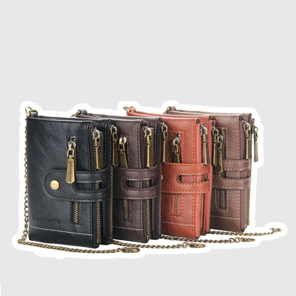 

Solid Color 3 Fold Wallets Simple Urban Recreational Style Soft Men's Short Wallet Card Bag Leather Pocket Purse Outdoor